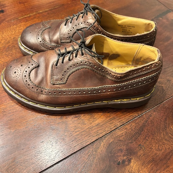 VTG Dr. Martens Brown Wingtip Oxford 3989/59 Made in England Burgundy M8/W10 main image 6